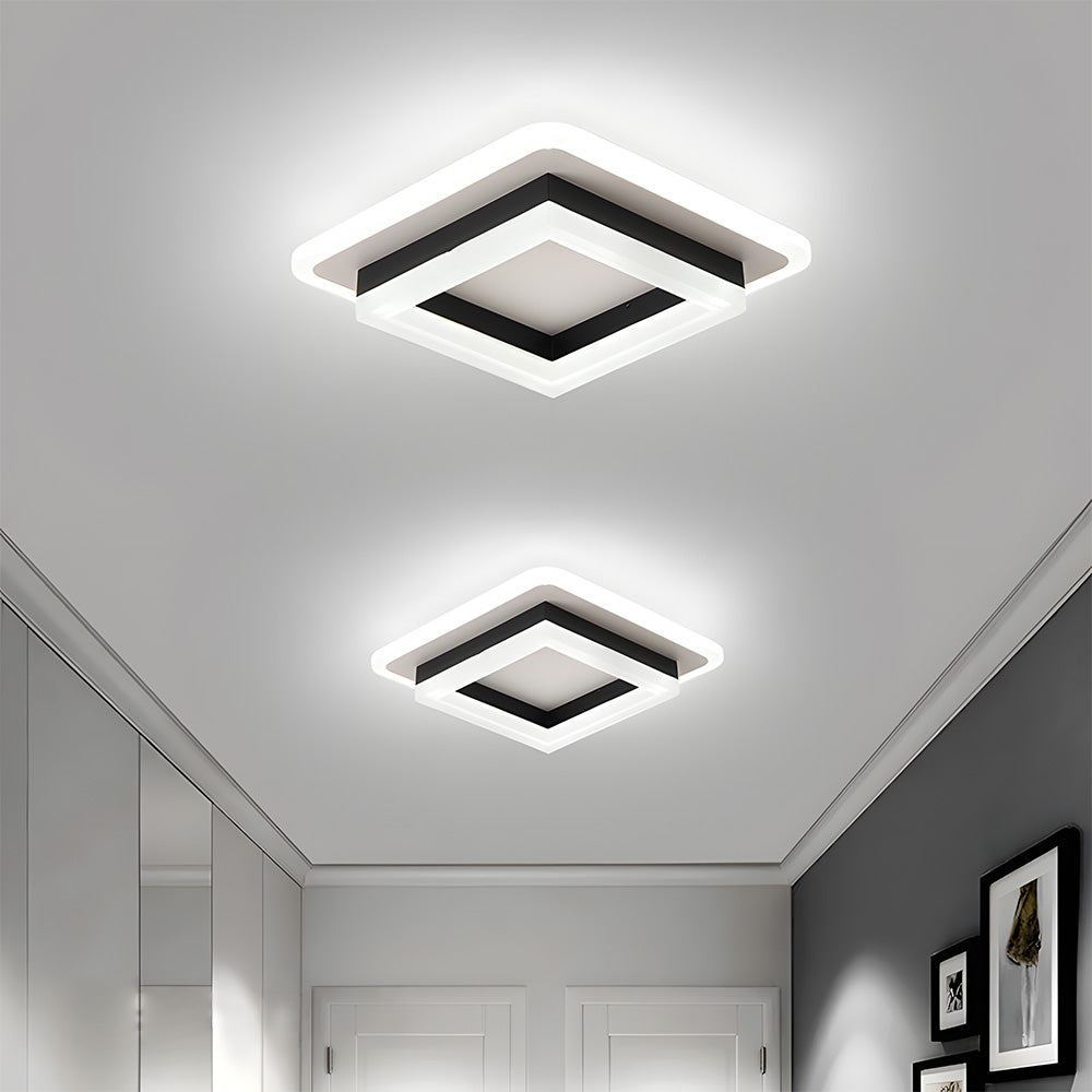 Vierkante LED Plafondlamp – Modern Zwart Ontwerp voor Slaapkamer en Gang 1