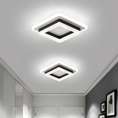 Vierkante LED Plafondlamp – Modern Zwart Ontwerp voor Slaapkamer en Gang 1