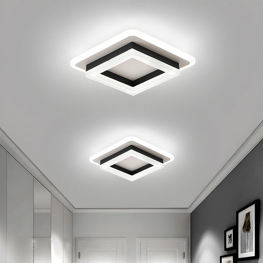 Vierkante LED Plafondlamp – Modern Zwart Ontwerp voor Slaapkamer en Gang 1