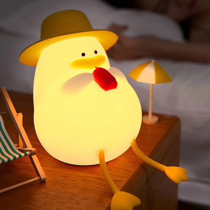 Schattige Siliconen Eend LED Nacht Tafellamp