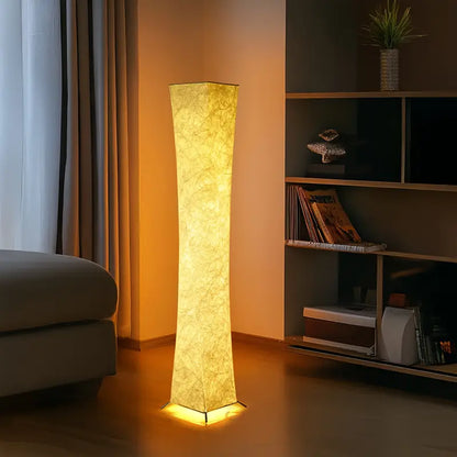 Moderne Dimbare LED Vloerlamp met IJzeren Voet en Stoffen Kap