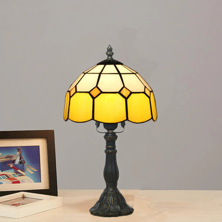 Mediterraanse Handgemaakt Glas Tiffany Tafellamp
