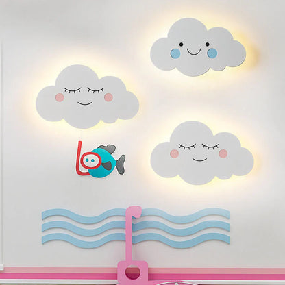 Noordse Creatieve Wolken Emoji LED Wandlamp