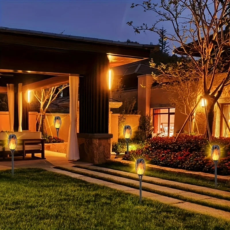Solar LED Tuinlampen met Flikkerende Vlam – Set van 4/8/12 Stuks