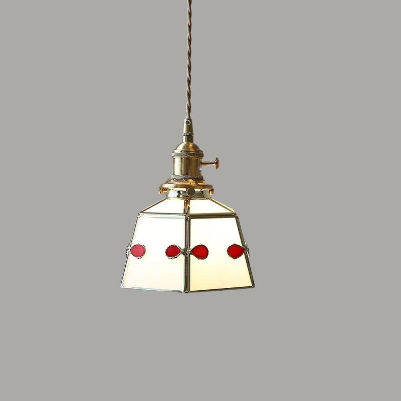 Luxe Walnoothouten Glazen Hanglamp