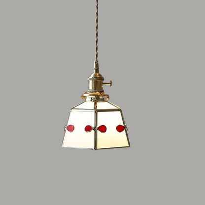 Luxe Walnoothouten Glazen Hanglamp