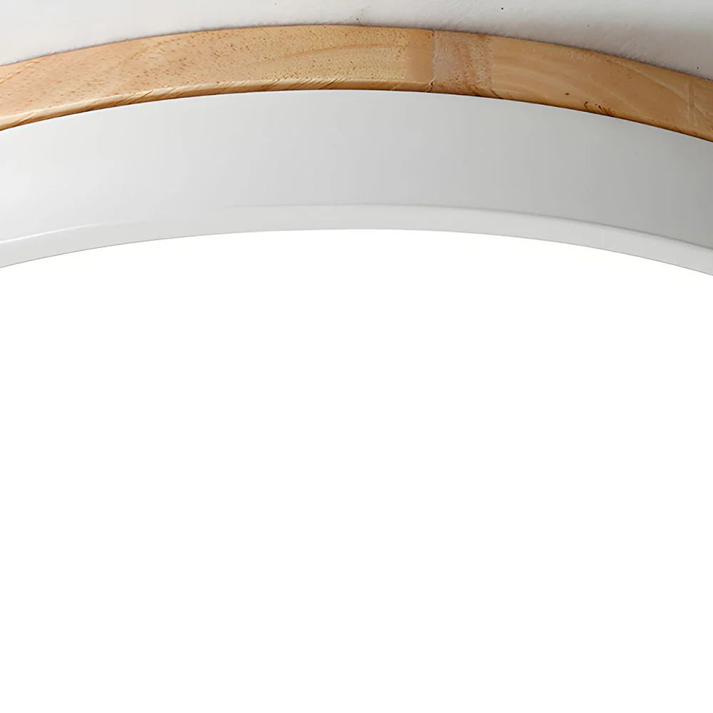 Houten Plafondlamp Flush Mount Rond