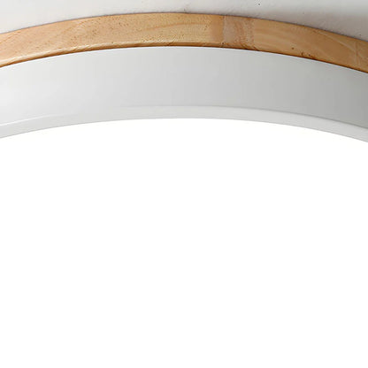 Houten Plafondlamp Flush Mount Rond