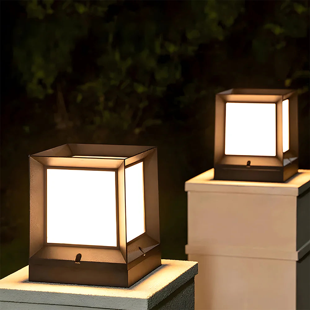 Moderne LED Zwarte Solar Buitenlantaarn