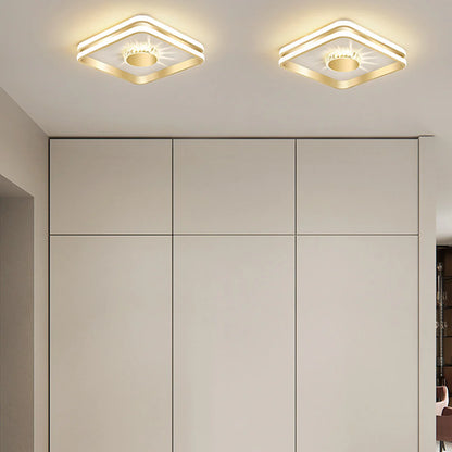 Gouden Kristallen LED Plafondlamp voor Hal – Elegante Sfeer in Slaapkamer en Gang