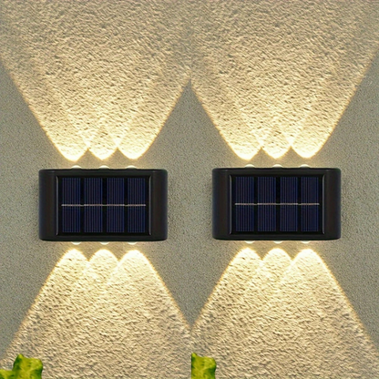 6 LED Solar Buitenlamp – Energiezuinige Wandverlichting voor Tuin en Terras