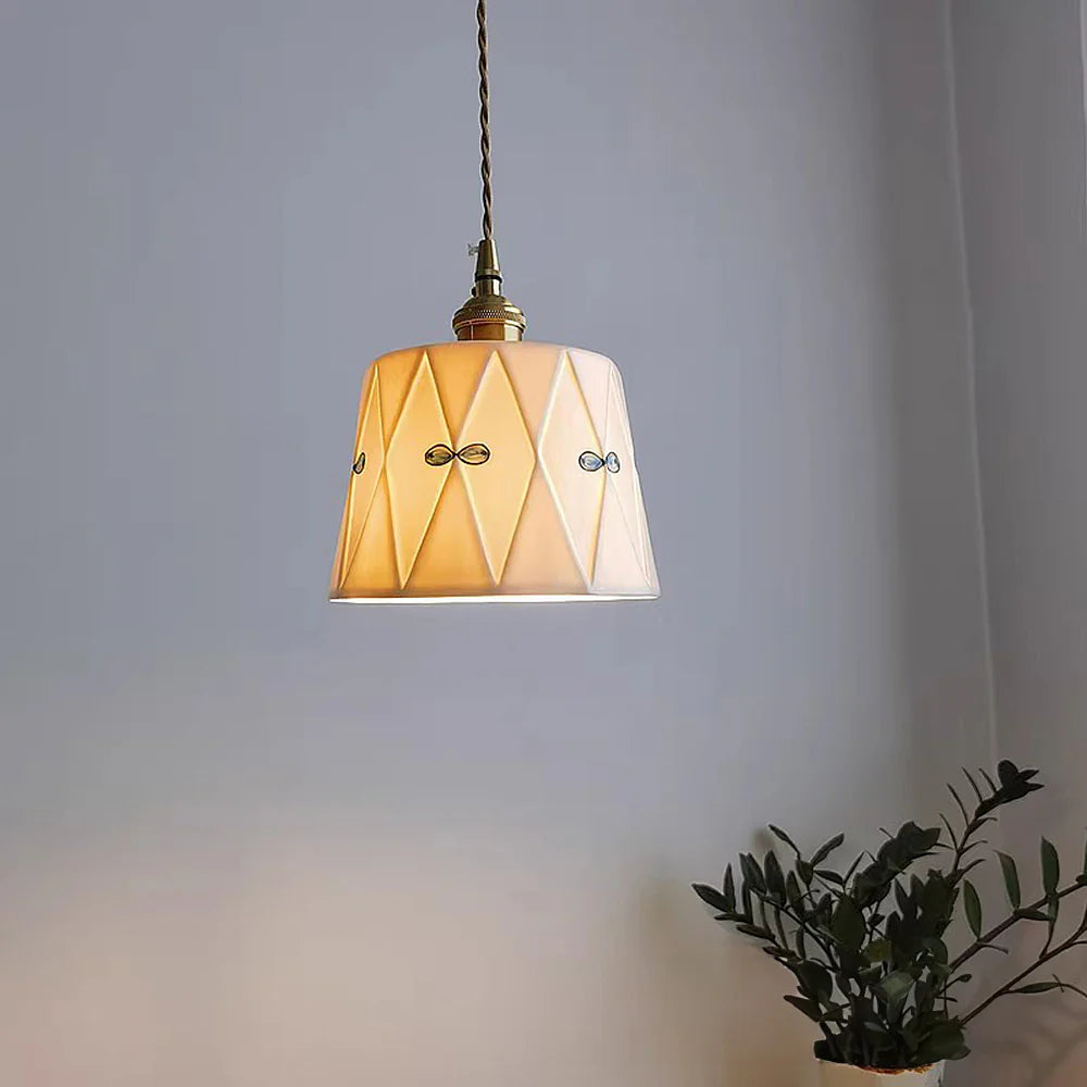 Retro Klassiek Keramisch Wit Hanglamp