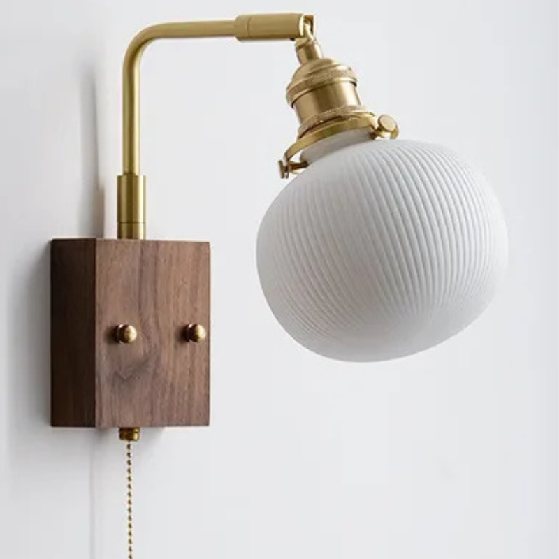 Nordic Scandinavische LED Wandlamp met Houten Accenten