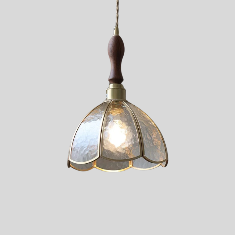 Verfijnde Loft Hanglamp van Koper en Glas