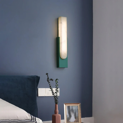 Luxe Alabaster Wandlamp met Natuurlijk Marmerpatroon