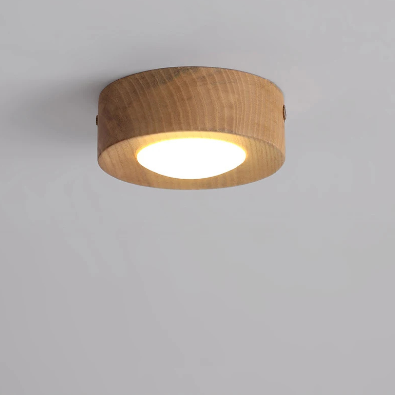 Walnoot Houten Plafondlamp met LED Spotlight