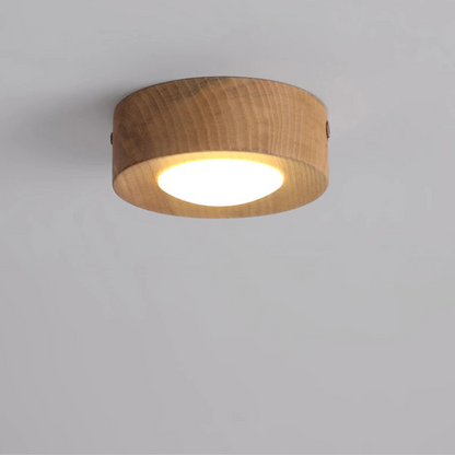 Walnoot Houten Plafondlamp met LED Spotlight