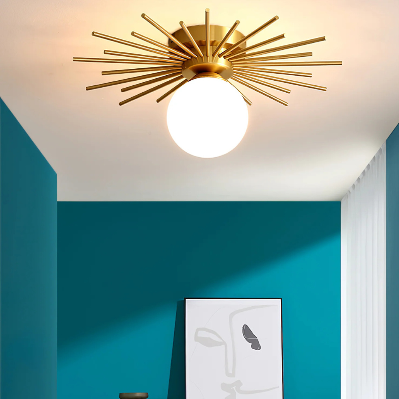 Starburst Luxe Plafondlamp van Messing & Glas