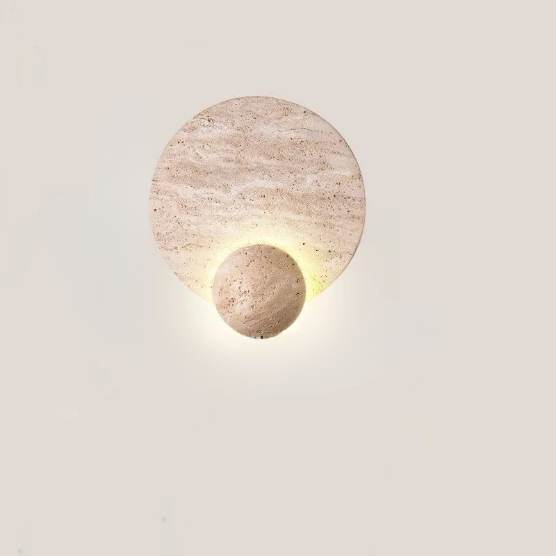LED Scandinavisch Geel Travertin Steen Wandlamp
