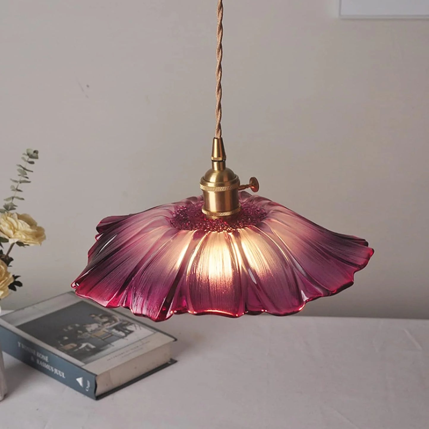 Retro Bloemvorm Glazen Hanglamp