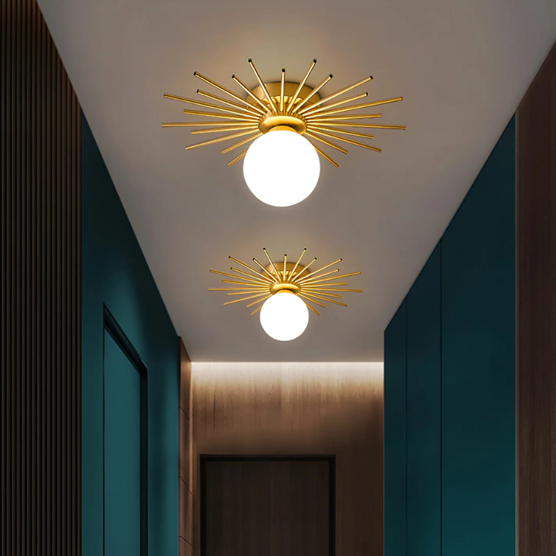 Starburst Luxe Plafondlamp van Messing & Glas