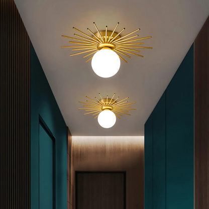 Starburst Luxe Plafondlamp van Messing & Glas