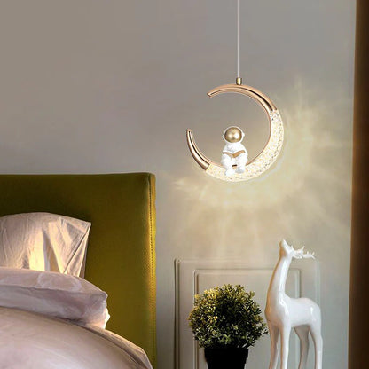 Modern Astronaut Maan LED Kinder Hanglamp