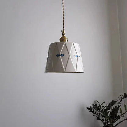 Retro Klassiek Keramisch Wit Hanglamp