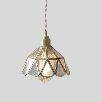 Verfijnde Loft Hanglamp van Koper en Glas