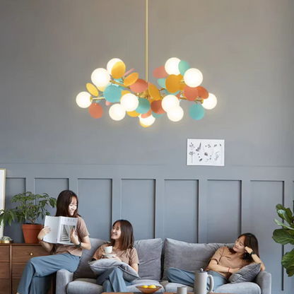 Kleurrijke LED Hanglamp met Glazen Bloemdesign
