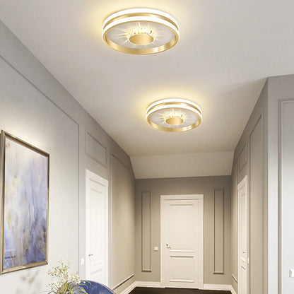 Gouden Kristallen LED Plafondlamp voor Hal – Elegante Sfeer in Slaapkamer en Gang