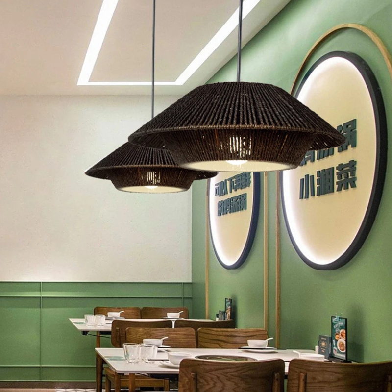 Japans-Geïnspireerde Wabi Sabi LED Touw Hanglamp