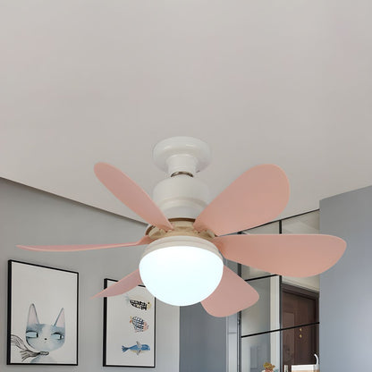 Kleurrijke Moderne Plafondventilator met 6 Bladen en Geïntegreerde LED