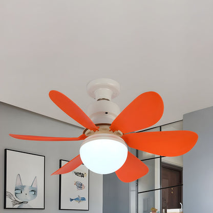 Kleurrijke Moderne Plafondventilator met 6 Bladen en Geïntegreerde LED