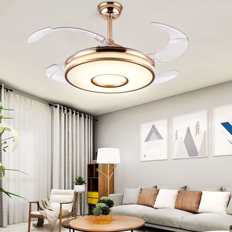 Luxe Retractabele Plafondventilator met 4 Transparante Bladen