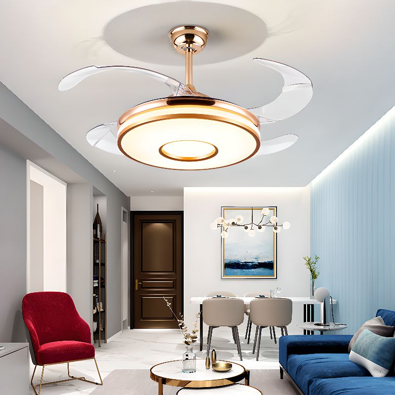Luxe Retractabele Plafondventilator met 4 Transparante Bladen