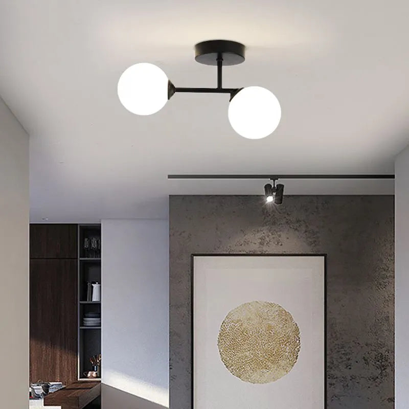 Moderne Noordse Dubbele Glas Plafondlamp
