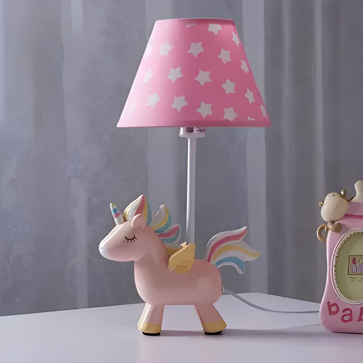 Moderne Roze Unicorn Decoratie Tafellamp