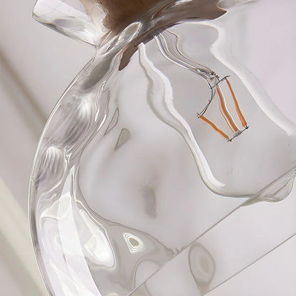 Nordic Helder Glas Hanglamp met Houten Accent
