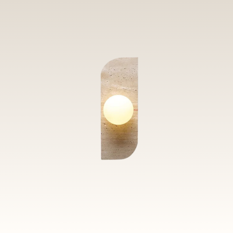 LED Scandinavisch Geel Travertin Steen Wandlamp