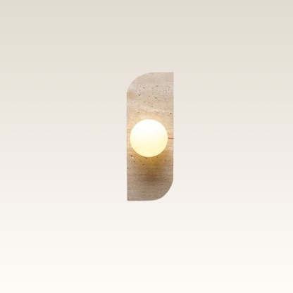 LED Scandinavisch Geel Travertin Steen Wandlamp