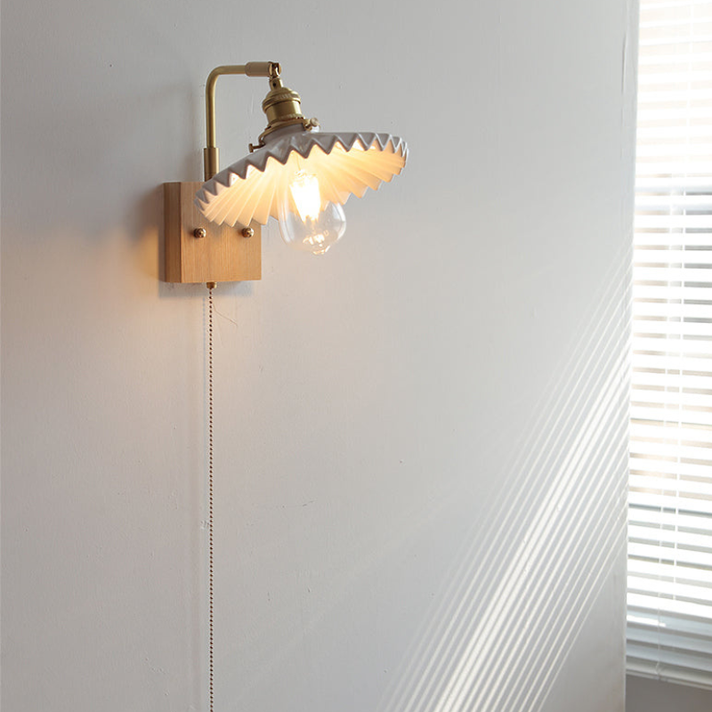 Nordic Scandinavische LED Wandlamp met Houten Accenten