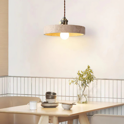 Hanglamp van Geel Travertijn en Goud