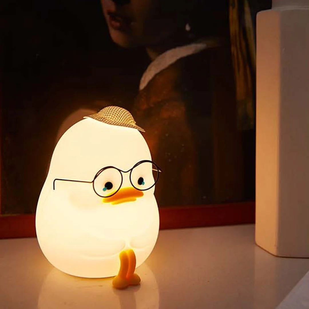 Zacht Silicone Warm Licht Huilende Eend Nachtlamp