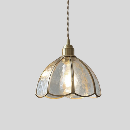 Verfijnde Loft Hanglamp van Koper en Glas