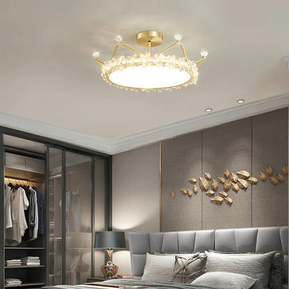 Bloem Bladkroon Plafondlamp met  Gouden Afwerking