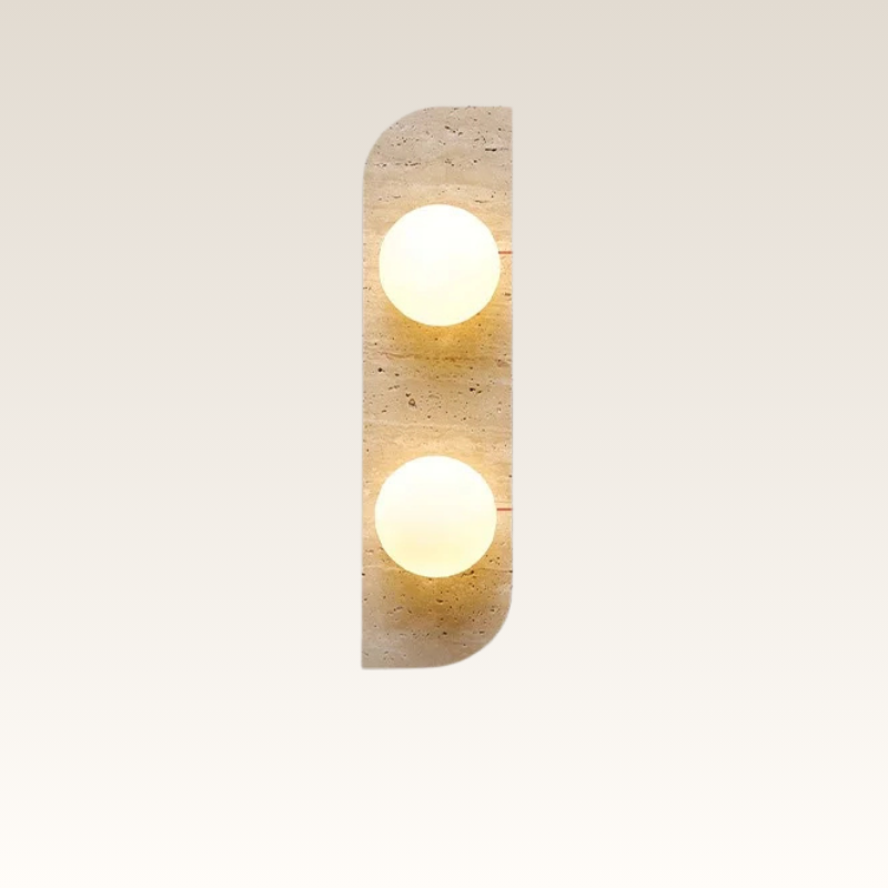 LED Scandinavisch Geel Travertin Steen Wandlamp