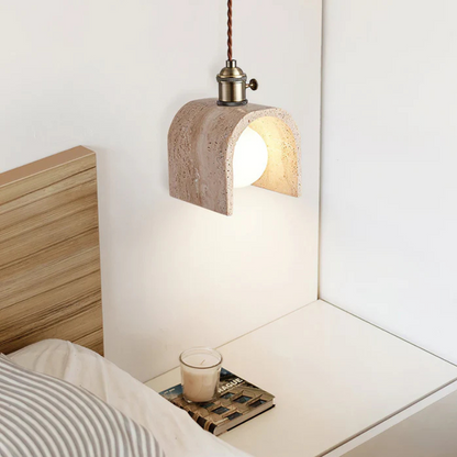 Hanglamp van Geel Travertijn en Goud