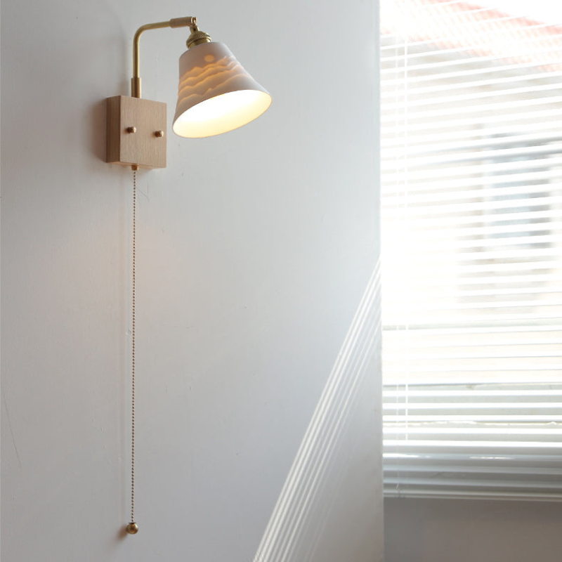 Nordic Scandinavische LED Wandlamp met Houten Accenten