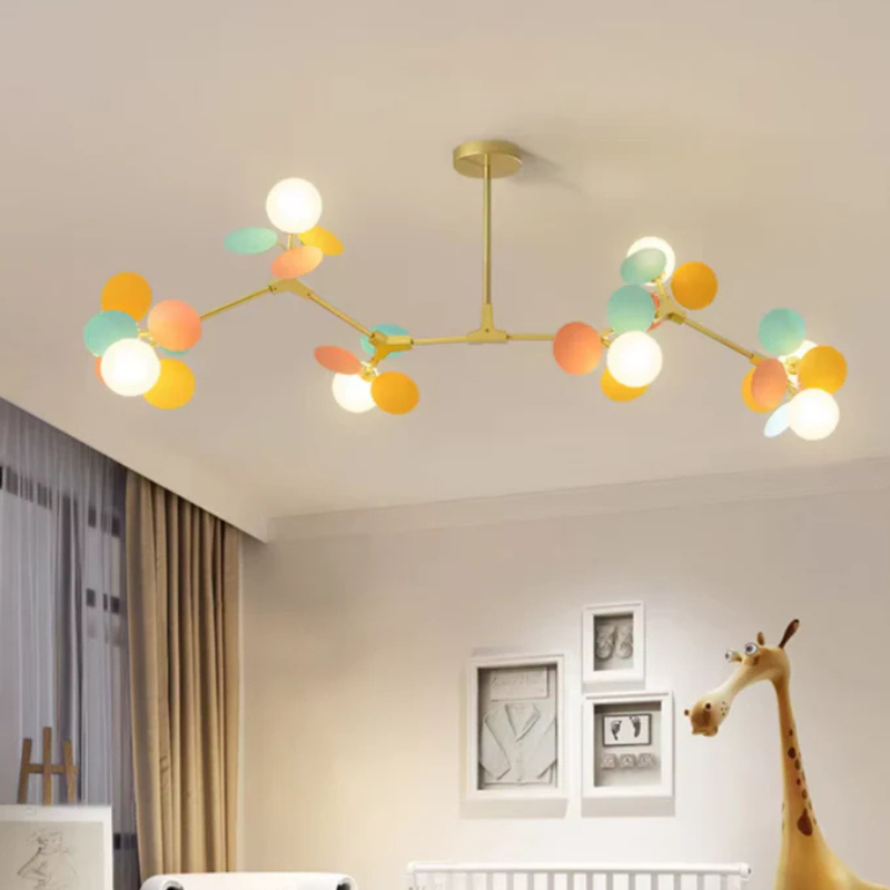 Kleurrijke LED Hanglamp met Glazen Bloemdesign